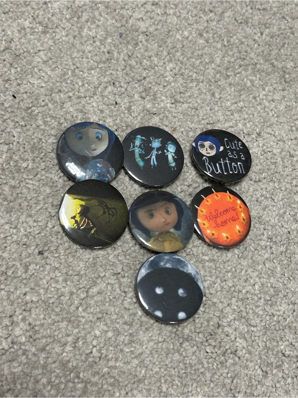 Themed Pin Button Set - Blue, Black, Orange